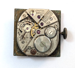 Vintage CROTON 634 F3X 17 Jewels Art Deco Men’s 21mm Watch Movement PARTS REPAIR