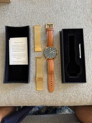 Vincero Kairos New Battery Mens Watch 42MM 8″ Leather And Mesh Band