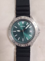 Fossil Watch Stainless Steel NEW BATTERY Protective Film Still Attached MINT!
