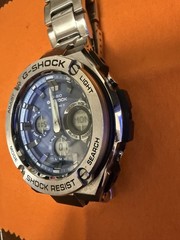Excellent condition used CASIO G SHOCK G STEEL GST W110D radio solar metal band