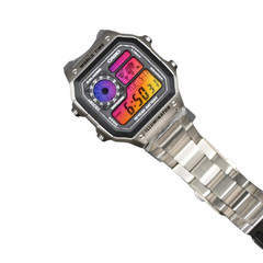 CASIO AE-1200WHD Royale World Time Watch Mod Vice City Sunset Gradient Display