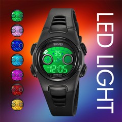 SKMEI Digital Sport Watch for Boys Girls LED Silicone Band Waterproof Wristwatch