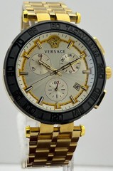 Premium Men’s Versace Greca Chronograph White Dial Date Working Wristwatch