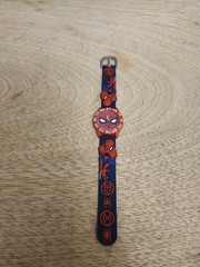 Marvel Spider-Man Kids Watch Rubber Band Hands Labeled Blue And Red Superhero