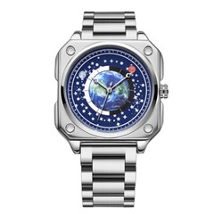 LIGE Men’s Sport Quartz Watch Stainless Steel Square Luminous Wristwatch as Gift