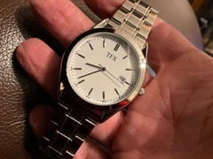 Bulova TFX mens quartz watch new batt fit to 8 in ? Big steel very nice date too