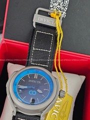 Invicta – CORDUBA – Black Nylon Strap – Brushed Gray Case / Blue mens watch