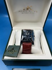 Adee- Kaye Mens Model Ak 193-1m Brown Leather With Japan Movement Runs Well