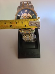 Lavaredo Automatic Skeleton Watch Men 42mm Black Gold Silver Tone 8.25″ WRIST