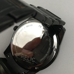 Relic Mens Watch 44mm Ombre Black Bracelet Diamond ZR77271 New Battery 7″
