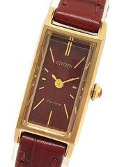 CITIZEN Eco Drive Square Ladies’ Watch Dark Red Wine Dial G620-R010580