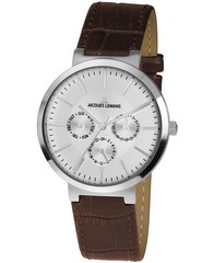 JACQUES LEMANS Men Analog Quartz Casual Watch Classic Dress White Dial Waterproo