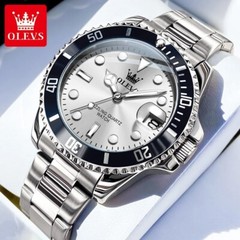 Waterproof Quartz Watch Men’s OLEVS Luminous Luxury Men Stainless Steel Strap
