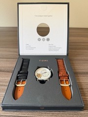 TOMI Face Gear Open‑Heart Men’s Quartz Watch Scratch‑Resistant Crystal 30M
