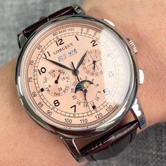 42mm Corgeut Green Blue pink Dial Day Multifunction Sea-gull Automatic Men Watch