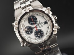 Vintage 1997 Seiko Chronograph 7T32-6K30 Panda Dial Qz 41mm Mens Watch JAPAN