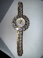 Montreal DMQ Watch Women’s Gold Tone Round with Rhinestones