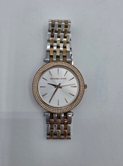 Michael Kors Womens MK3203 Silver, Gold Rose-Tones Watch Crystal Bezel