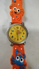 The Kids Watch Company Animated Crab Silver Case Orange & Multicolor Band