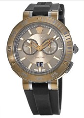 Versace V-Extreme Brown Chronograph Dial Rubber Strap Men’s Watch VCN030017