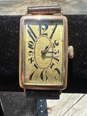 Giant Exploding Arabic Numbers Tank Art Deco Watch From 1920s or 1930s vintage