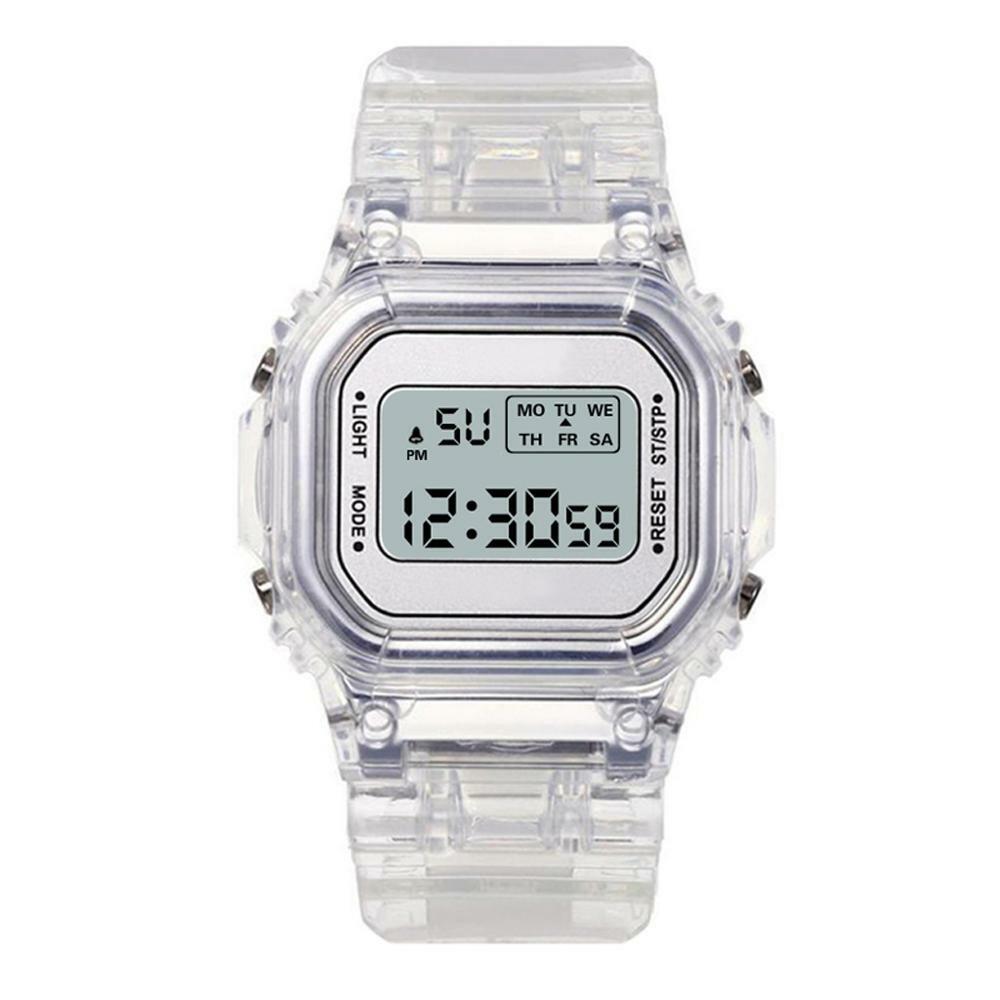 Reloj De Pulsera Deportivo Digital Transparente Para Hombre Mujer Cronógrafo LED
