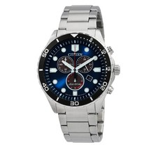 Citizen Men’s Eco-Drive Sporty-Aqua Chronograph Blue Dial Watch – AT2560-84L NEW
