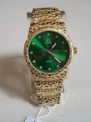 Men’s Ice Star Silver & Gold Finish Nugget Style Bracelet Fashion Watch