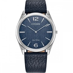 Citizen Eco-Drive Men’s Denim Blue Dial Leather Strap Watch AR3120-08L