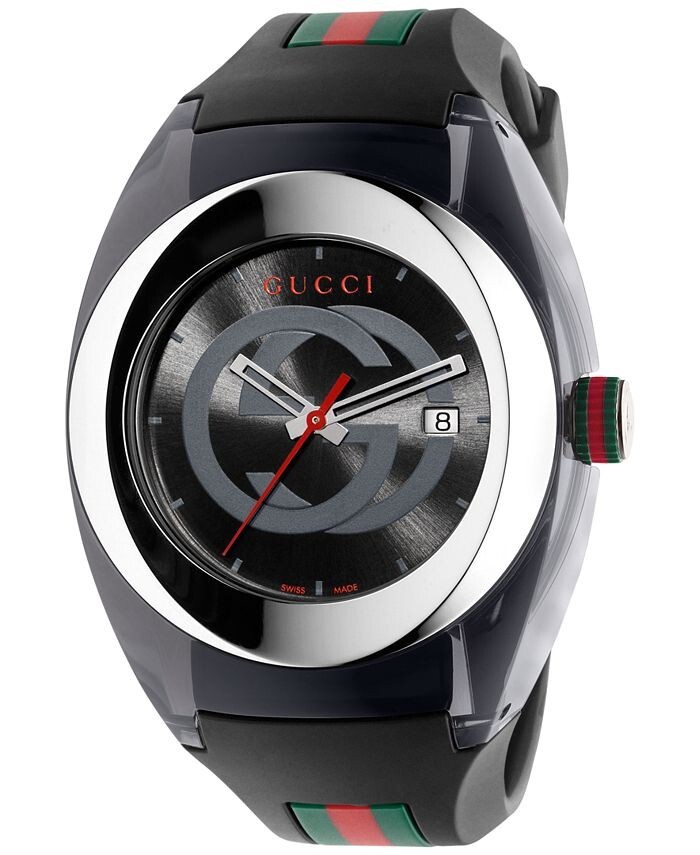 Gucci Sync XXL Men’s Black Logo Dial silicone Strap Watch – YA137101 ($680 MSRP)