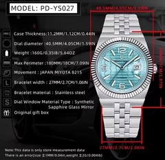 PAGANI DESIGN Honeycomb Baby Blue Dial Automatic Miyota Movement Watch for Men