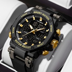 LIGE FOXBOX Men Watch Quartz LED Digital Analog Luminous Waterproof Wristwatch