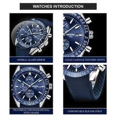 Watches for Men Analog Quartz Chronograph 30M Waterproof, Luminous & Date Fas…