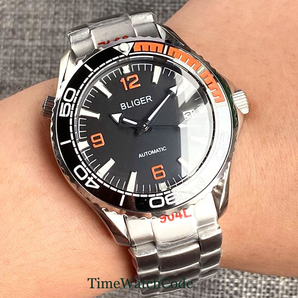 41mm Bliger Automatic Watch for Men Miyota8215 NH35 Sapphire Crystal Date Lume