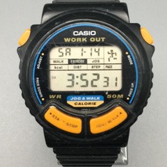 Vintage Casio JC-10 Mens Watch 35mm Black Jog Walk Workout 50M New Battery