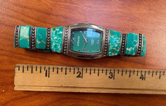VINTAGE STRADA WATCH – Quartz – Japan – Silver Bezel – Turquoise Color – Works