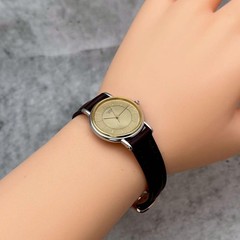 Seiko Credor 1271-0010 Brown 18K Gold Quartz Watch Japan Vintage 07493