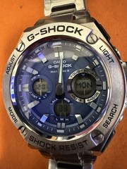 Excellent condition used CASIO G SHOCK G STEEL GST W110D radio solar metal band