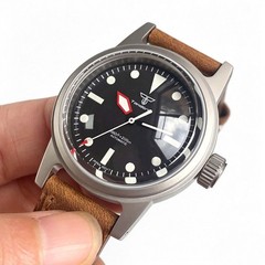 20ATM Tandorio 36mm Military Retro Sapphire Black Dial Automatic NH35A Men Watch