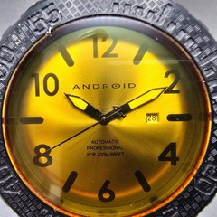 Android Trans 48 Automatic Watch Men 51mm Yellow Dial Black Tone Date Round Runs
