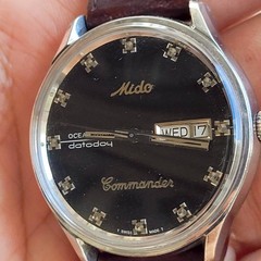Mido Commander 8268 Black Dial Gemstone Markers Automatic Watch 37 mm.