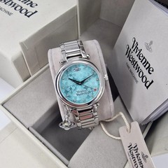 New Vivienne Westwood VV006TBLSL Mother Orb Charm Watch With Box & Tags!