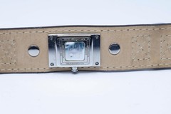 Vintage Givenchy Paris Attitude Cuff Watch Brown Croc Leather Swiss 4G