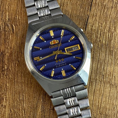 Orient Crystal 3 Stars Blue Wave Vintage automatic 21 jewels Japan mens watch