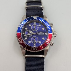 Invicta Pro Diver 43mm Blue Dial Pepsi Bezel Chronograph Watch 1771
