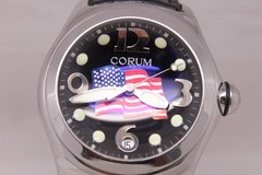 Corum Bubble Limited Edition American Flag Mens Watch Date 45mm Steel Quartz