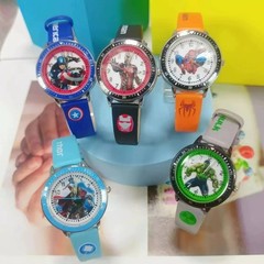 Kids Superhero Watch Spider Hero Hulk PU Leather Strap Boys Wrist Watch