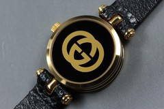[Near MINT] Gucci 2000L 22mm Black Dial Gold Women’s Quartz Watch From JAPAN