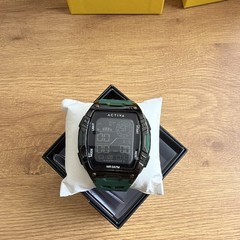 ACTIVA Digital Sport Quartz Watch WR30m Alarm Day/Date Light Green Strap 46mm