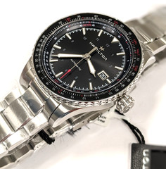 Hamilton Khaki Converter Aviation Steel Black Dial Slide Rule 42mm Auto NEW